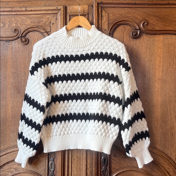 Kirundo Black & Cream Striped Knit Sweater - Picture 6 of 9